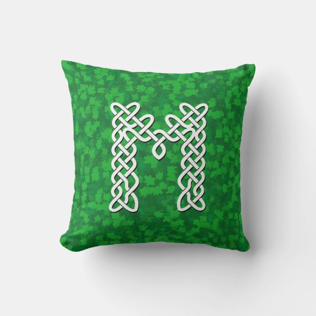 Letter M Celtic Knot Alphabet Kissen (Vorderseite)