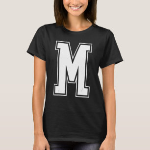 Letter M Hauptstadt Alphabet Initial Cheerleading  T-Shirt