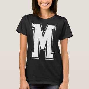 Letter M Hauptstadt Alphabet Initial Cheerleading T-Shirt