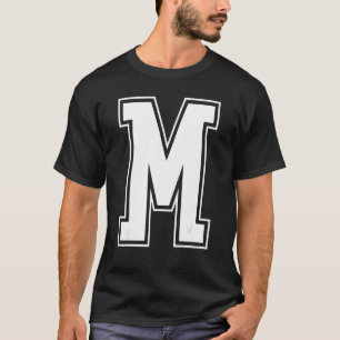 Letter M Hauptstadt Alphabet Initial Cheerleading  T-Shirt
