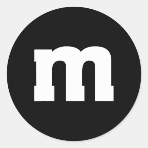 Letter M Hauptstadt Alphabet Runder Aufkleber