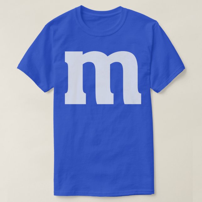 Letter M Lower Case Alphabet Matching Lazy Hallowe T-Shirt (Design vorne)