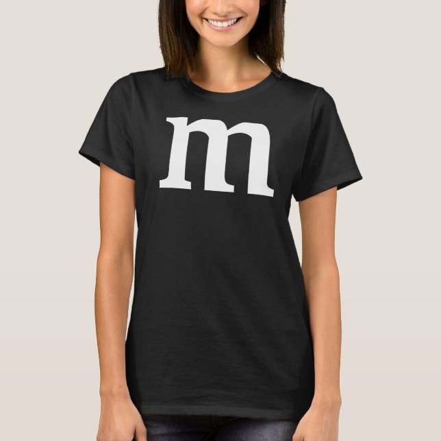 Letter M Lower Case Alphabet T-Shirt (Vorderseite)