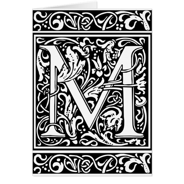 Letter M mittelalterliche Monogram Art Nouveau (Vorne)