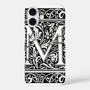 Letter M mittelalterliche Monogram Art Nouveau iPhone 16 Hülle