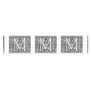Letter M mittelalterliche Monogram Art Nouveau Kurzer Tischläufer