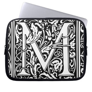 Letter M mittelalterliche Monogram Art Nouveau Laptopschutzhülle