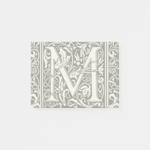 Letter M mittelalterliche Monogram Art Nouveau Post-it Klebezettel