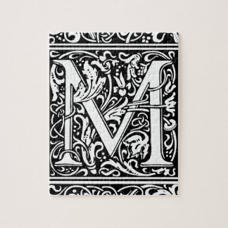 Letter M mittelalterliche Monogram Art Nouveau Puzzle