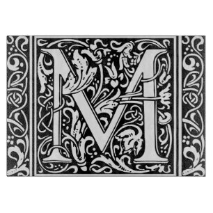 Letter M mittelalterliche Monogram Art Nouveau Schneidebrett