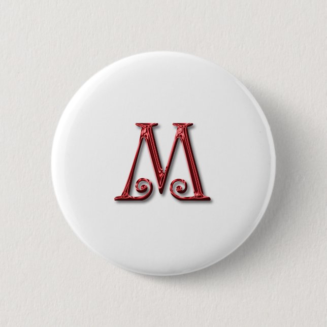 Letter M Monogram Button (Vorderseite)