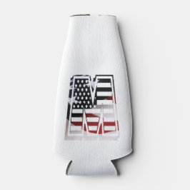 Letter M Monogram Initial USA Flaschenkühler