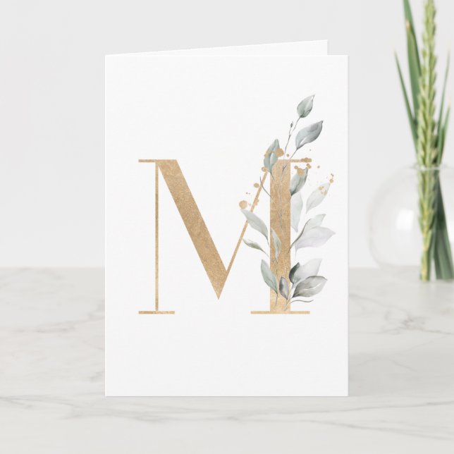 Letter M Monogram Karte (Vorderseite)