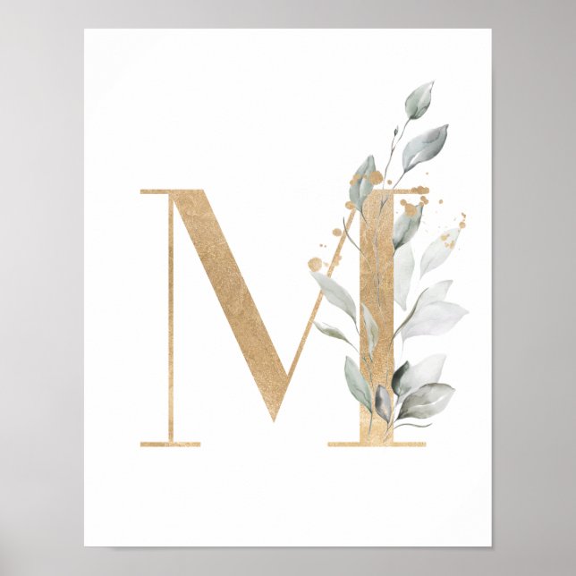 Letter M Monogram Poster (Vorne)