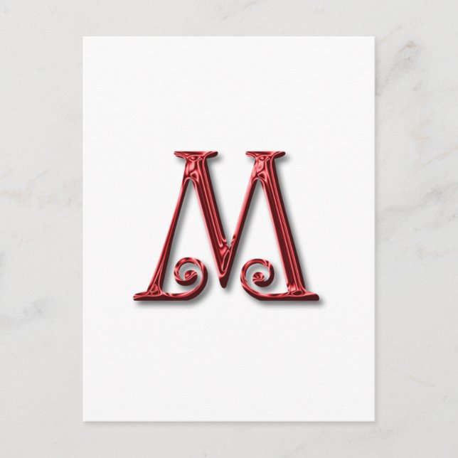 Letter M Monogram Postkarte (Vorderseite)