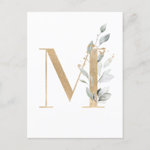 Letter M Monogram Postkarte