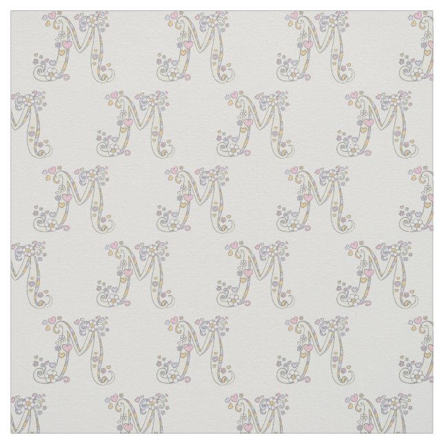 Letter M Monogramm dekorativer Text, kundenspezifi Stoff (Muster)