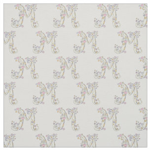 Letter M Monogramm Ziertext Stoff