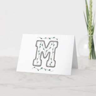 Letter M Note Card Dankeskarte