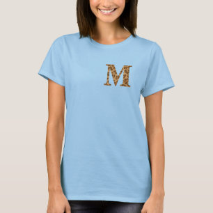 Letter M Vorname Monogram Erstleopard Print T-Shirt