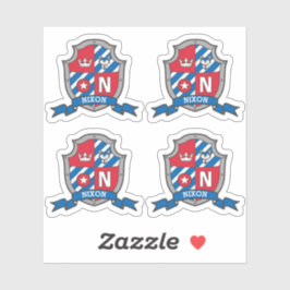 Letter N individuelle Name Nixon Wolf Hundeschritt Aufkleber