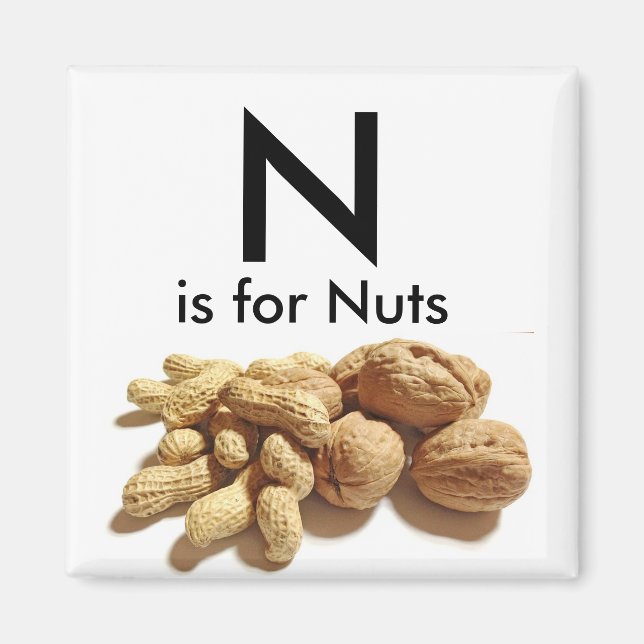 Letter N ist für Nuts Children's Mangets Magnet (Vorne)