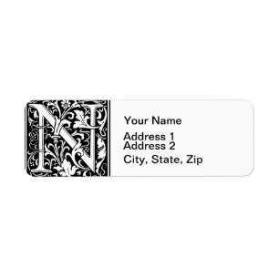 Letter N Mittelalterliche Monogram Art Nouveau