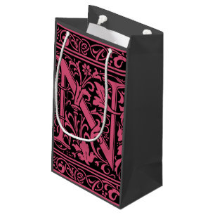 Letter N Mittelalterliche Monogram Art Nouveau Kleine Geschenktüte