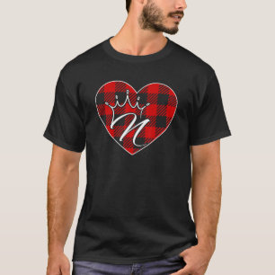 Letter N Monogram Heart Valentine Women Buffalo P T-Shirt