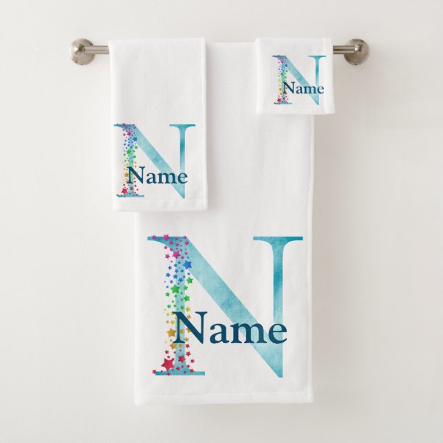 Letter N Monogram Initial Bath Gift Set (Insitu)