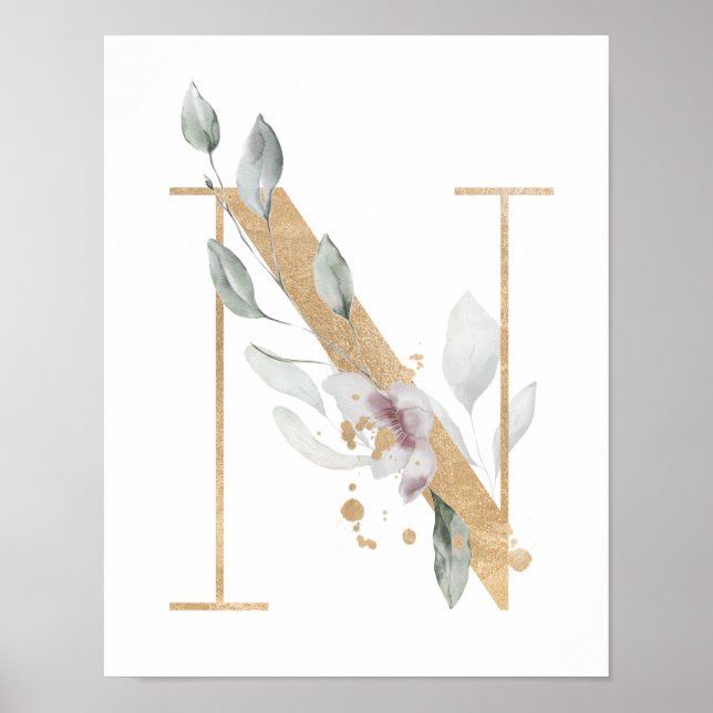 Letter N Monogram Poster (Vorne)