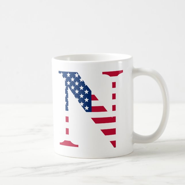 Letter N Patriotische Tasse (Rechts)