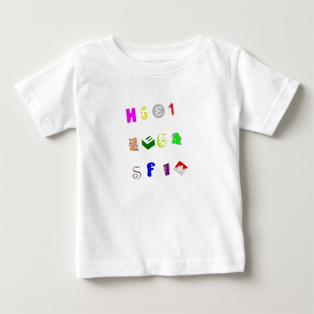 Letter & Number Baby T-shirt (Vorderseite)