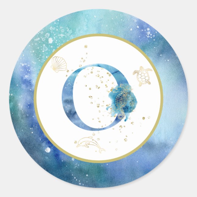 *~* LETTER O - Aufkleber für Nautical Beach Envelo (Vorderseite)