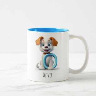 Letter O Dog Alphabet Monogram Coffee Tasse