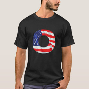 Letter O Hauptstadt Alphabet USA Flag Monogo T-Shirt