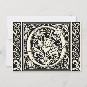 Letter O mittelalterliche Monogram Art Nouveau Einladung