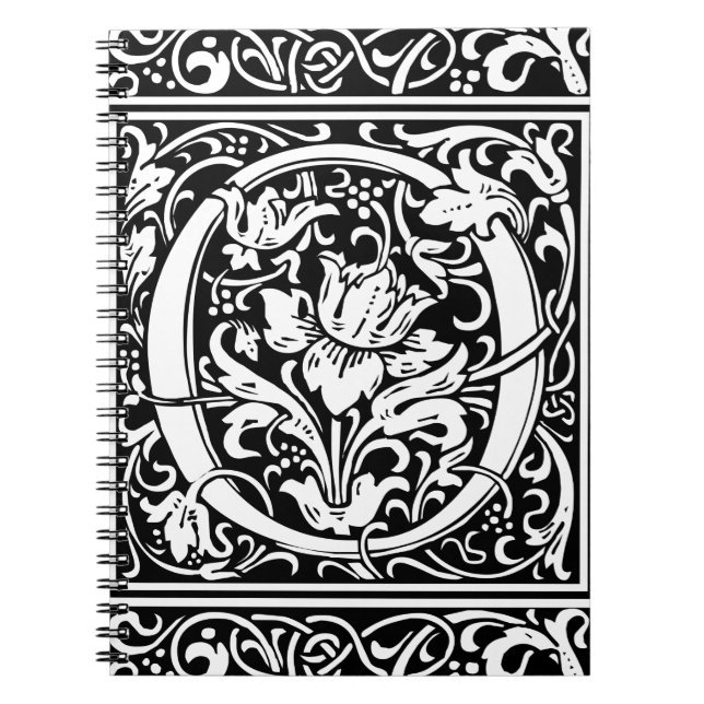 Letter O mittelalterliche Monogram Art Nouveau Notizblock (Vorderseite)