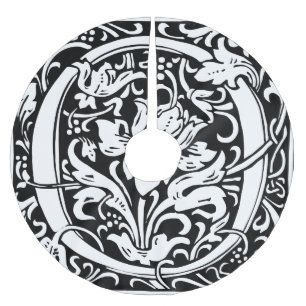 Letter O mittelalterliche Monogram Art Nouveau Polyester Weihnachtsbaumdecke