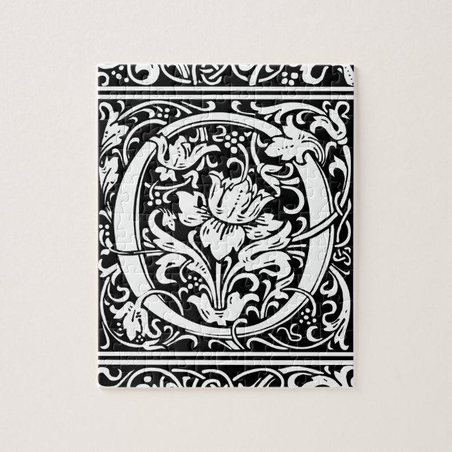 Letter O mittelalterliche Monogram Art Nouveau Puzzle (Vertikal)