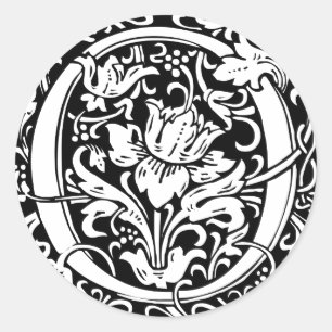 Letter O mittelalterliche Monogram Art Nouveau Runder Aufkleber