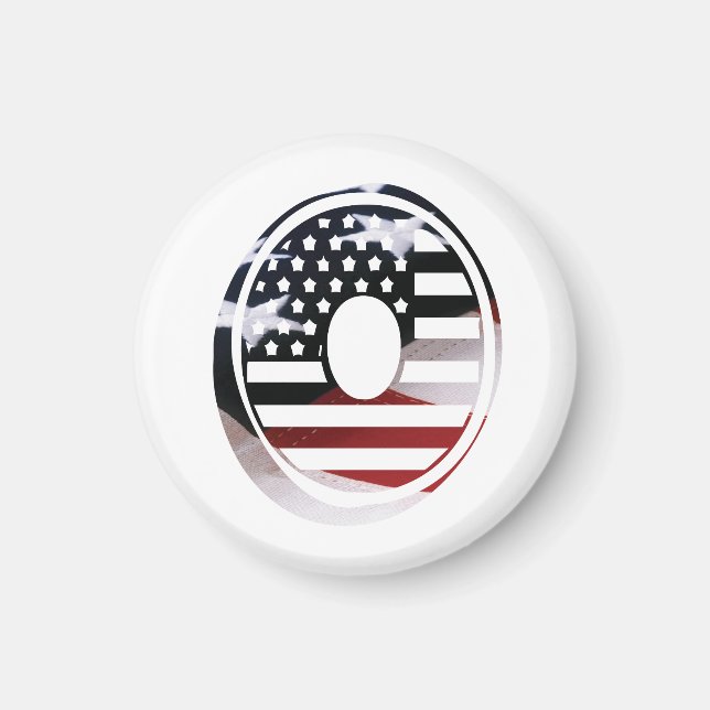 Letter O Monogram Initial USA Magnet (Vorne)