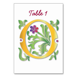 Letter O Monogram-Lilie Tischnummer