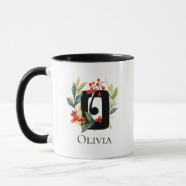 Letter O Monogram Ursprünglicher Berry Wreath Tasse