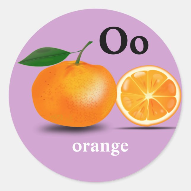 Letter O orange Stickers (Vorderseite)