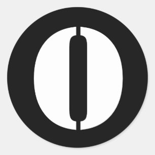 Letter O Stencil Alphabet von Janz Black Runder Aufkleber