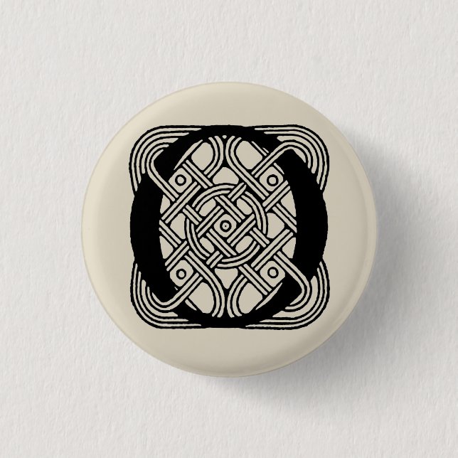 Letter O Vintag Celtic Knot Monogram Button (Vorderseite)