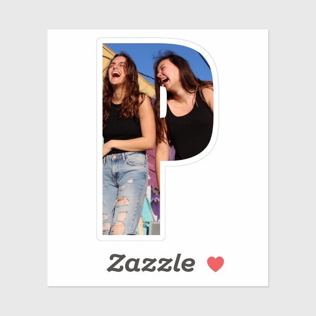 Letter P Alphabet & Photo Custom-Cut Vinyl Sticker (Von Creator hochgeladen)