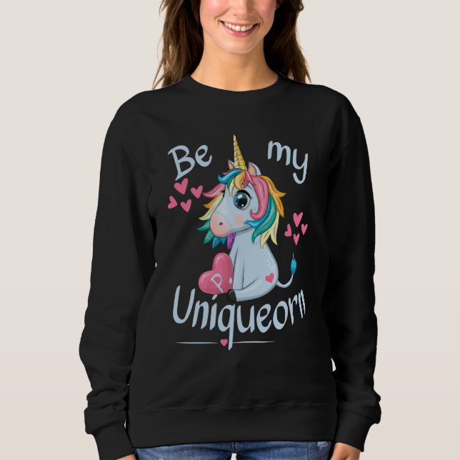 Letter P Be my Uniqueorn Happy Valentines Day Unic Sweatshirt (Vorderseite)