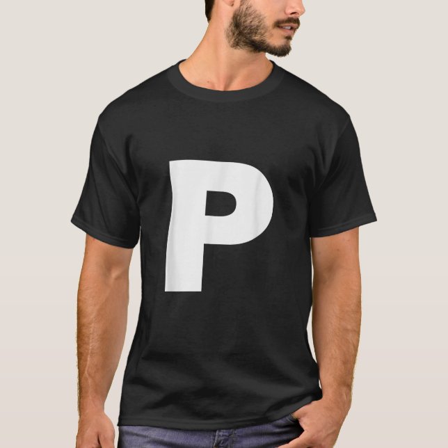 Letter P Capital Alphabet Monogram Initial  T-Shirt (Vorderseite)